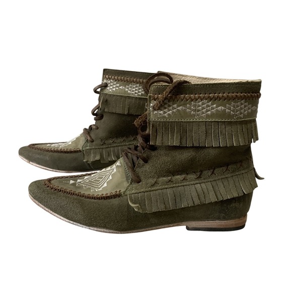 Freebird by Steven Shoes - Freebird by Steven Tribe Boots Womens Size 6 Suede Embroidered Aztec Southwest